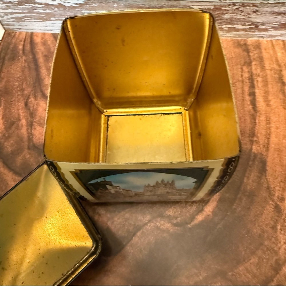 Vintage English toffee tin box was made in England by Edward Sharp black & gold - Picture 7 of 9